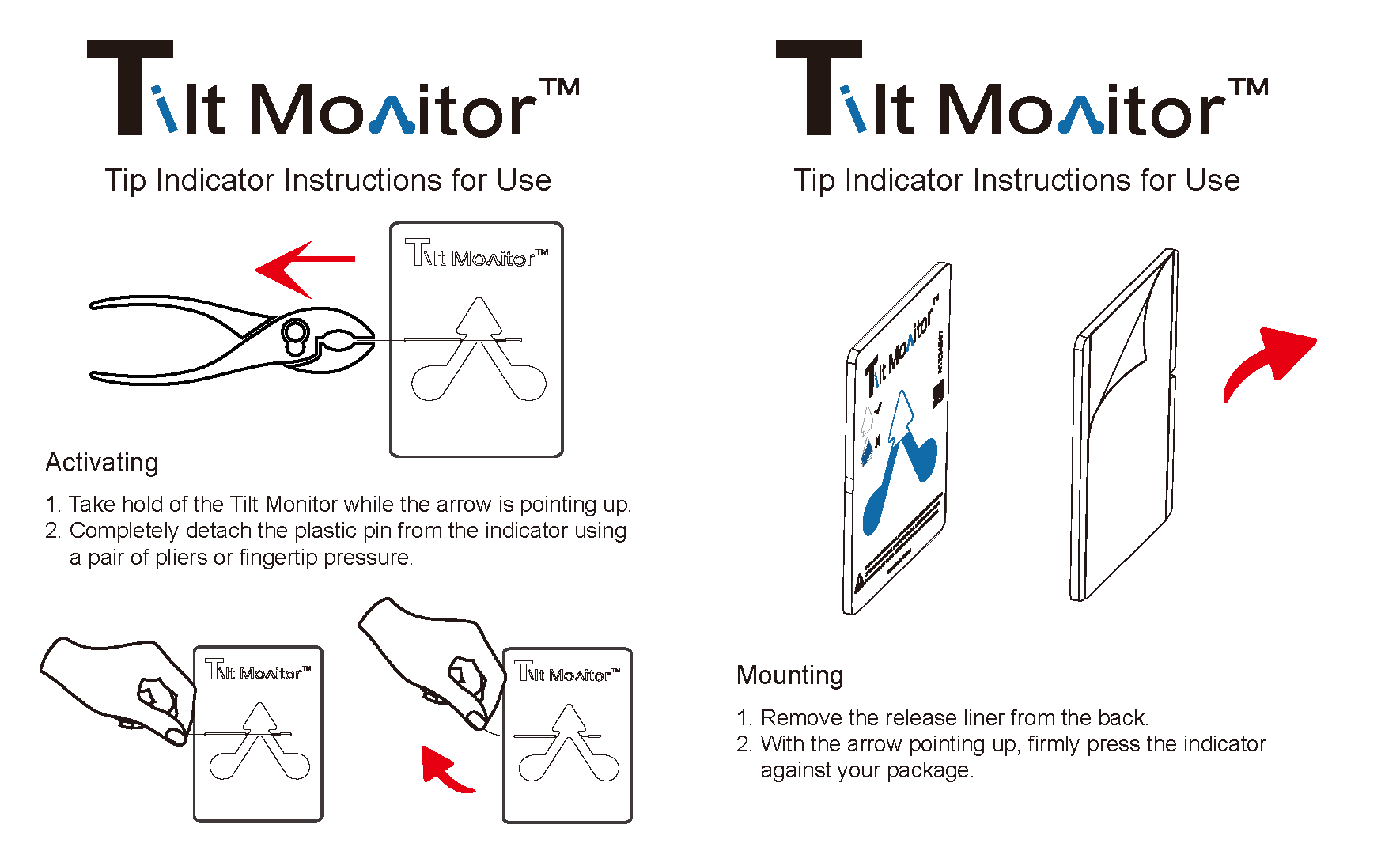 Tilt Monitor™ Tip and Tell Indicator - shockwatchlabels.com